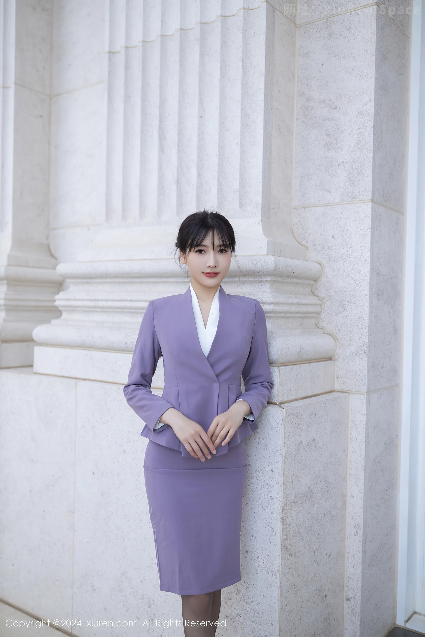 图片[3]-[XiuRen秀人网]VOL.8700 模特陆萱萱性感白T配紫短裙露白色内衣配超薄黑丝极致魅惑写真81P-秀人网官方网站